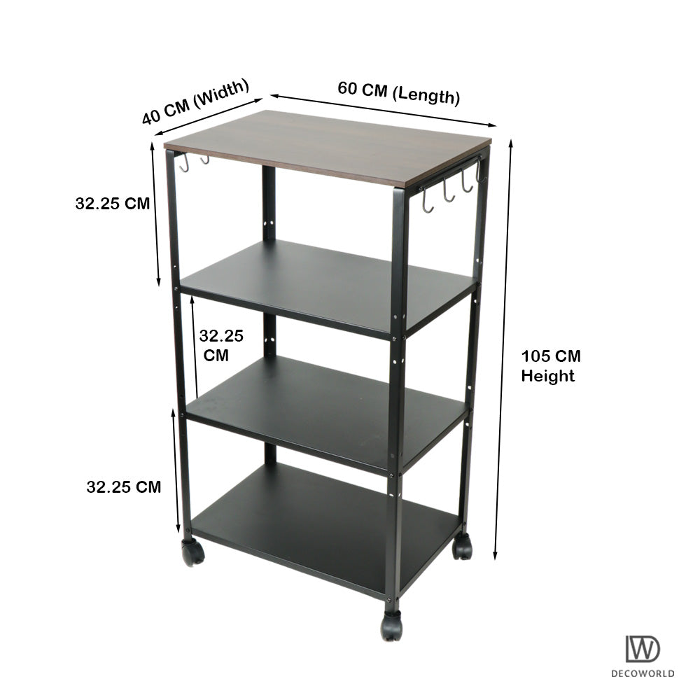 4 Tier Premium Microwave Stand with Wheels