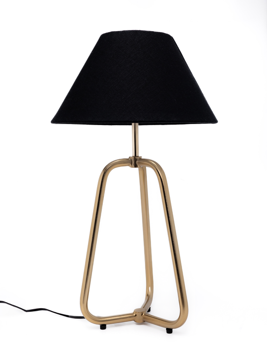 Tria Solid Black & Cream in Brass