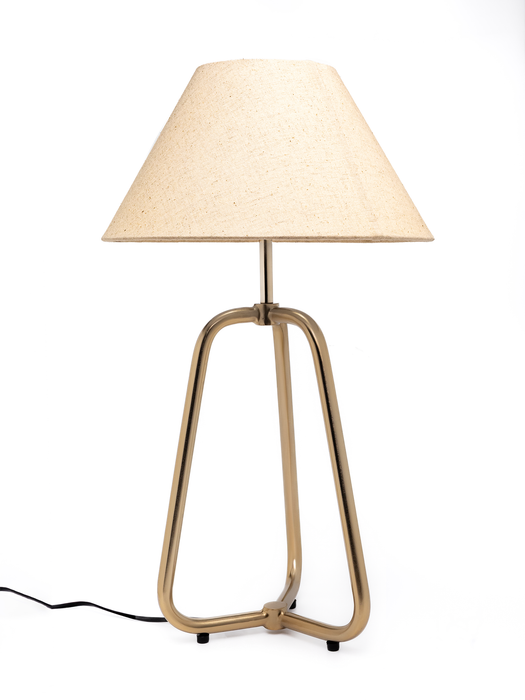 Tria Solid Black & Cream in Brass