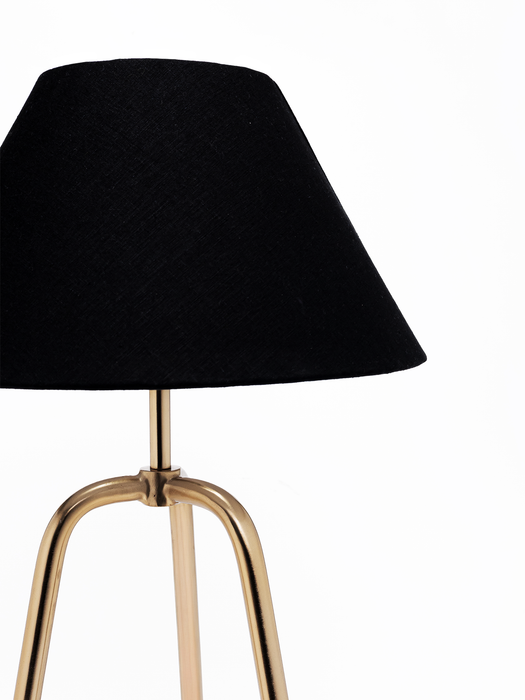 Tria Solid Black & Cream in Brass