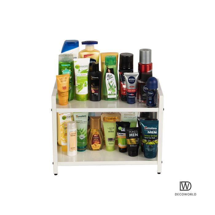 2 Tier Multipurpose Countertop Organizer Stand (White)