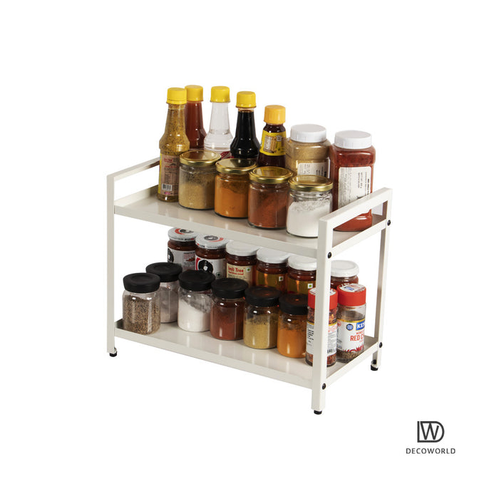 2 Tier Multipurpose Countertop Organizer Stand (White)