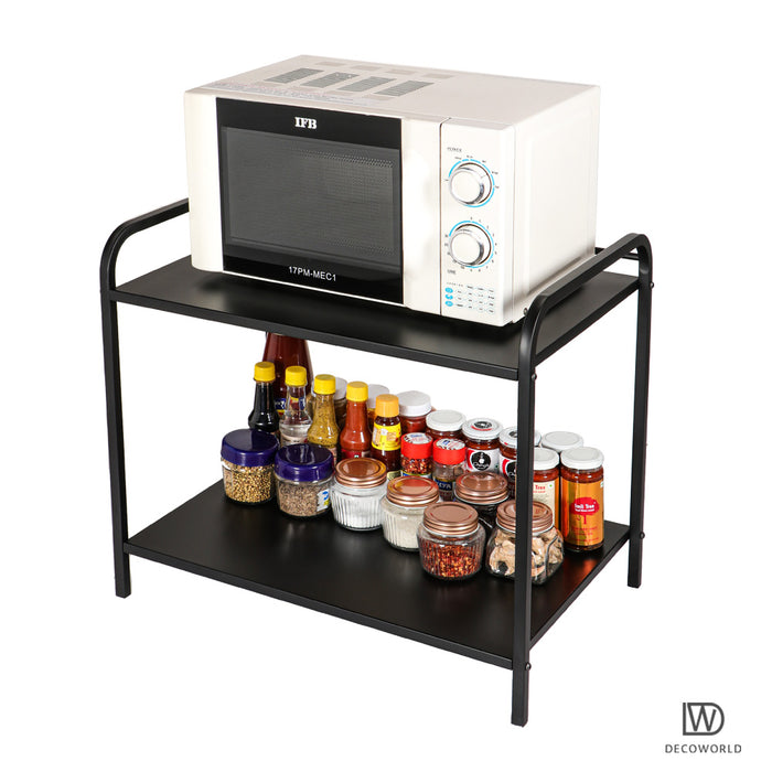 Premium Metal Microwave Stand (Black)