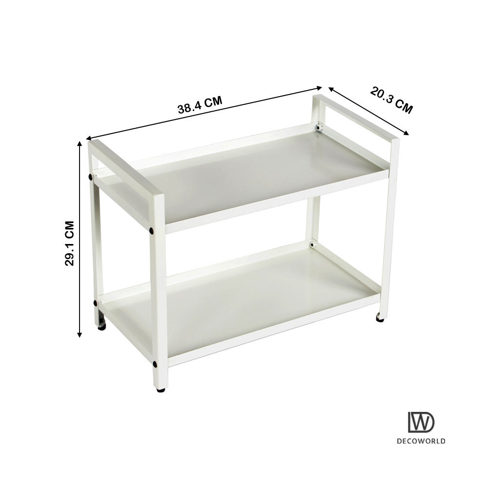 2 Tier Multipurpose Countertop Organizer Stand (White)