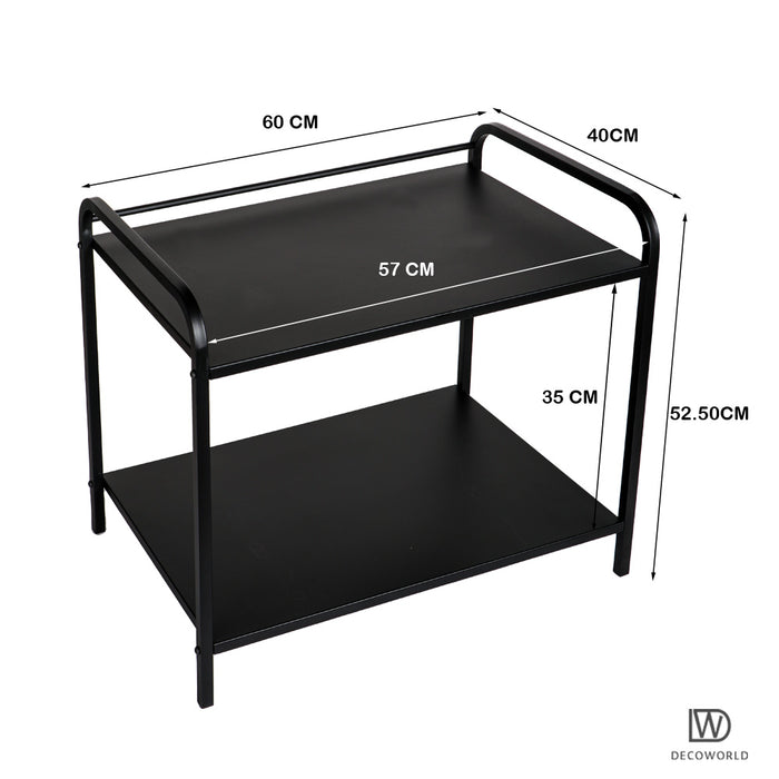 Premium Metal Microwave Stand (Black)