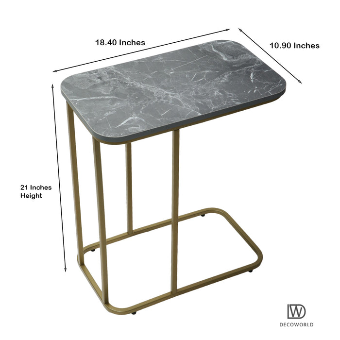 Premium Side Table (Grey Marble Top with Golden Stand)