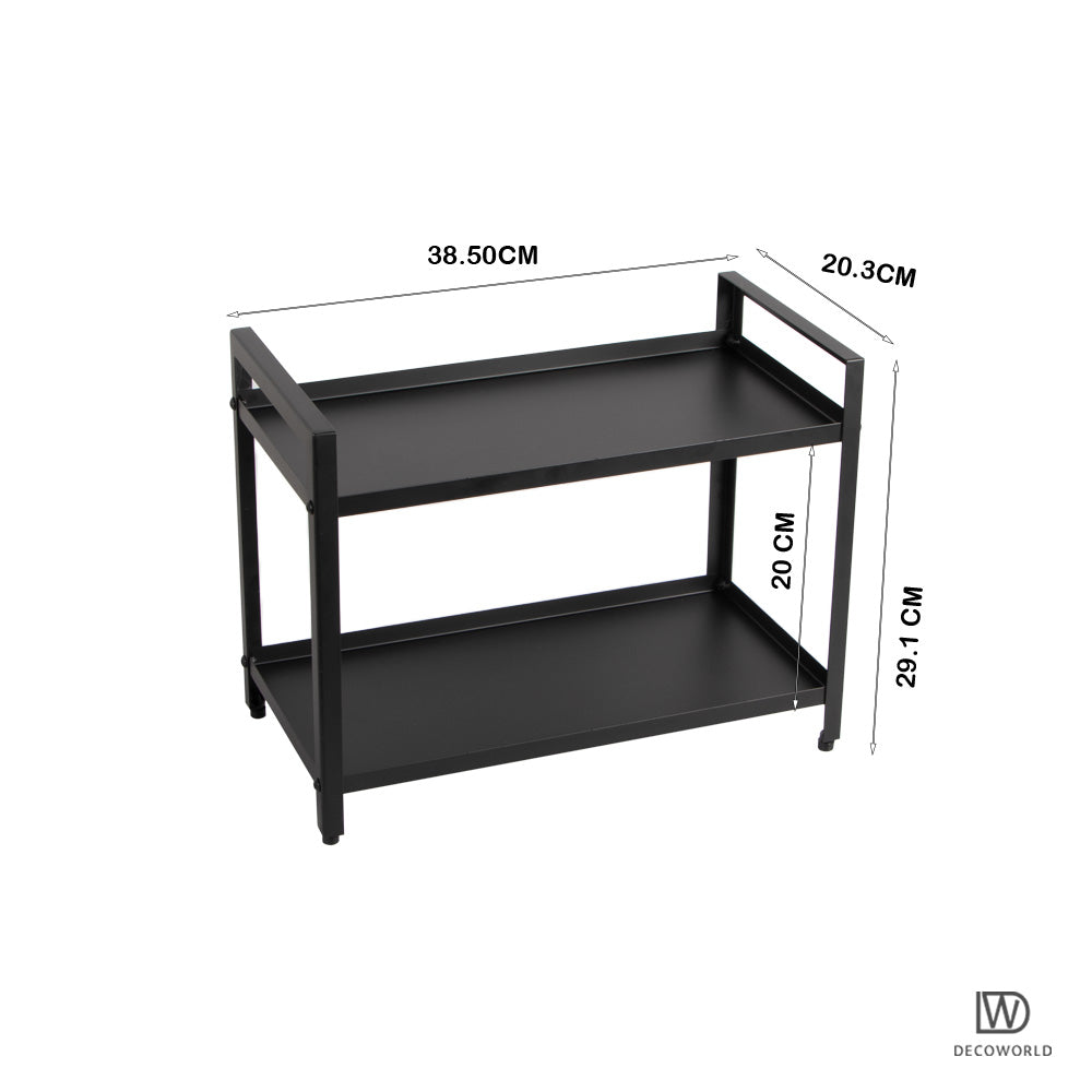 2 Tier Multipurpose Countertop Organizer Stand (Black)