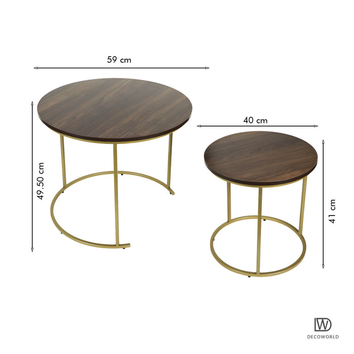 Premium Coffee Table (Wooden Top with Golden Legs)