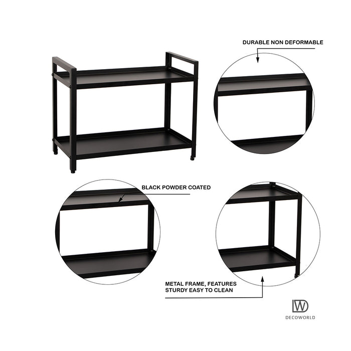 2 Tier Multipurpose Countertop Organizer Stand (Black)