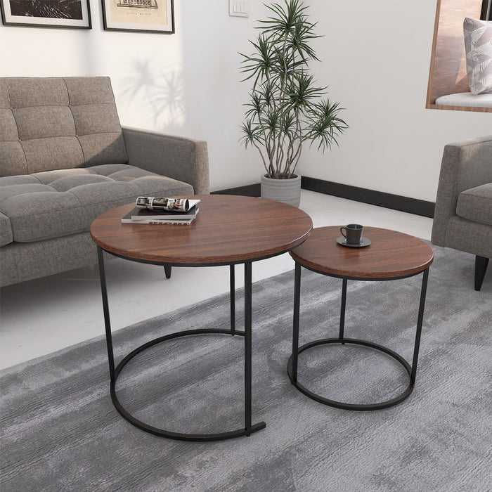 Premium Coffee Table (Woden Top with Black Legs)