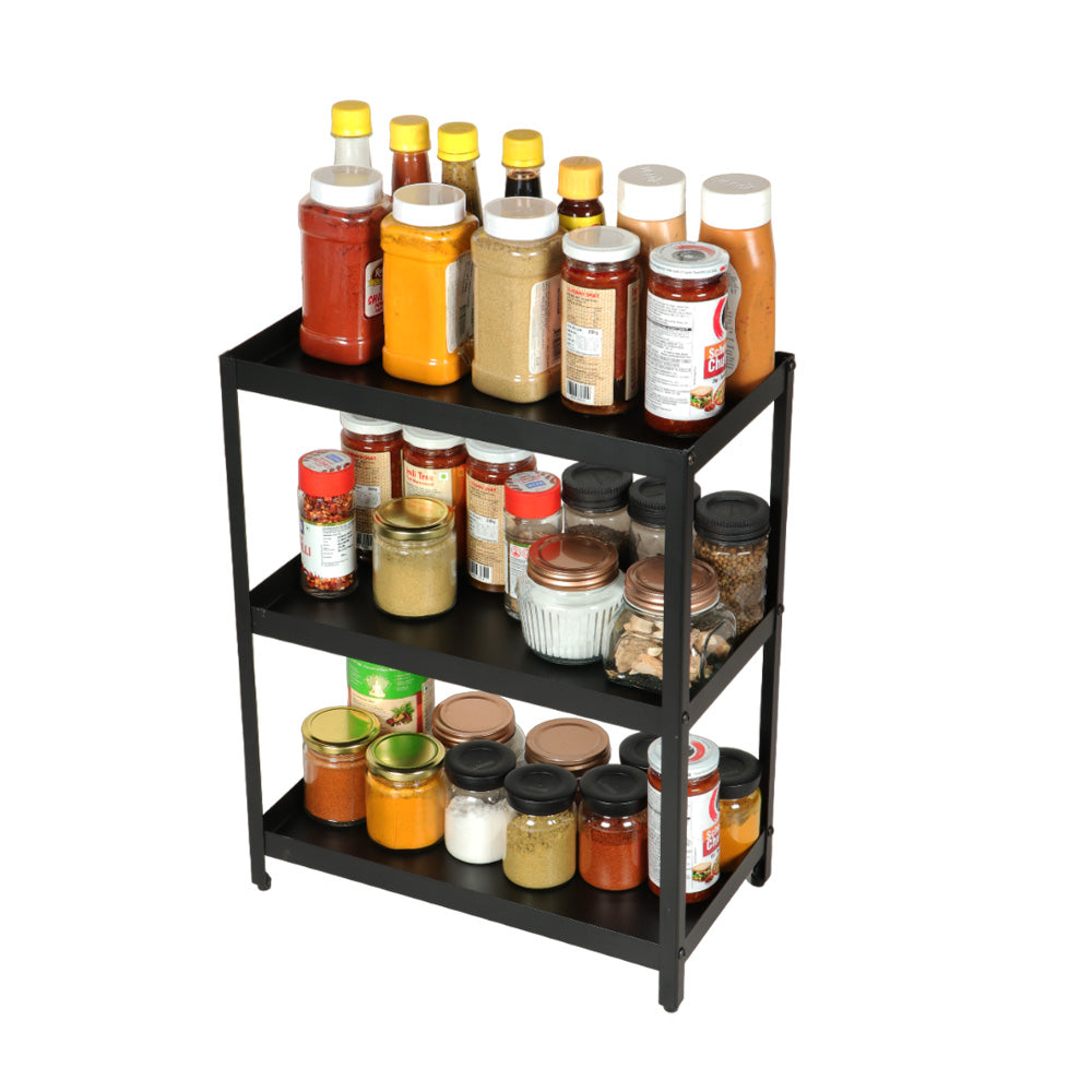 3 Tier Multipurpose Countertop Organizer Rack (Black) — DECOWORLD