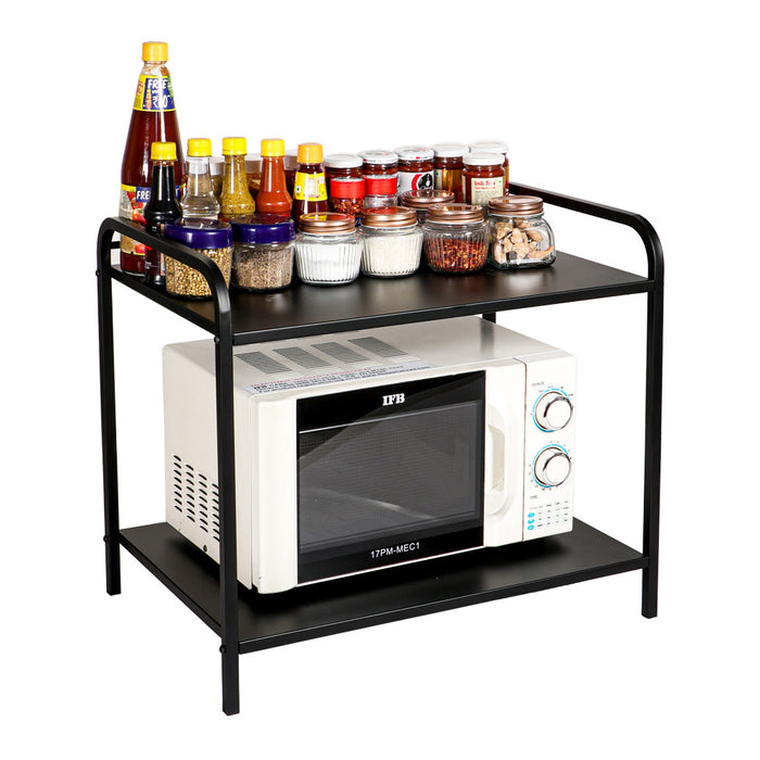 Premium Metal Microwave Stand (Black)