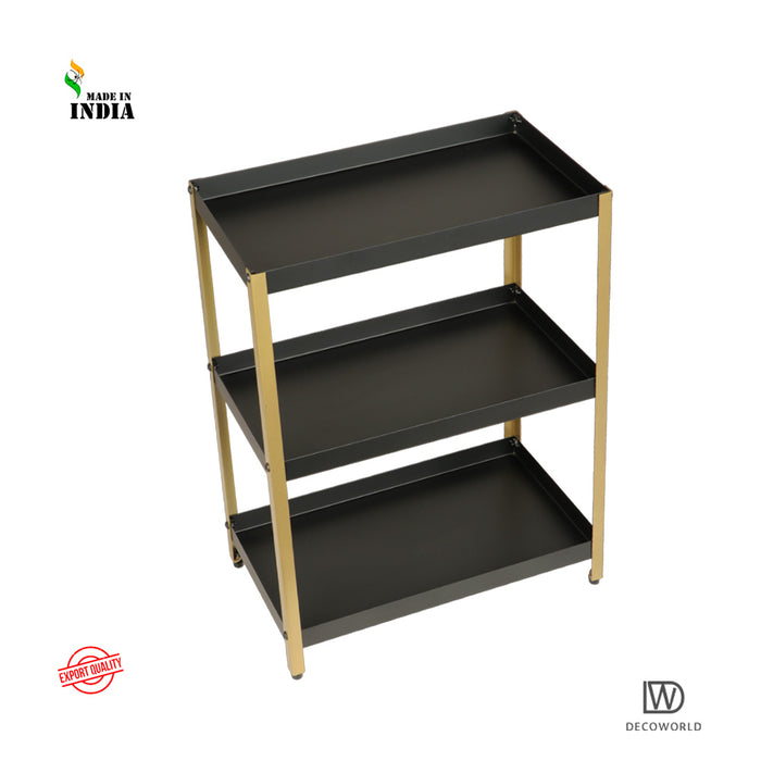 3 Tier Multipurpose Countertop Organizer Rack (Black & Golden)