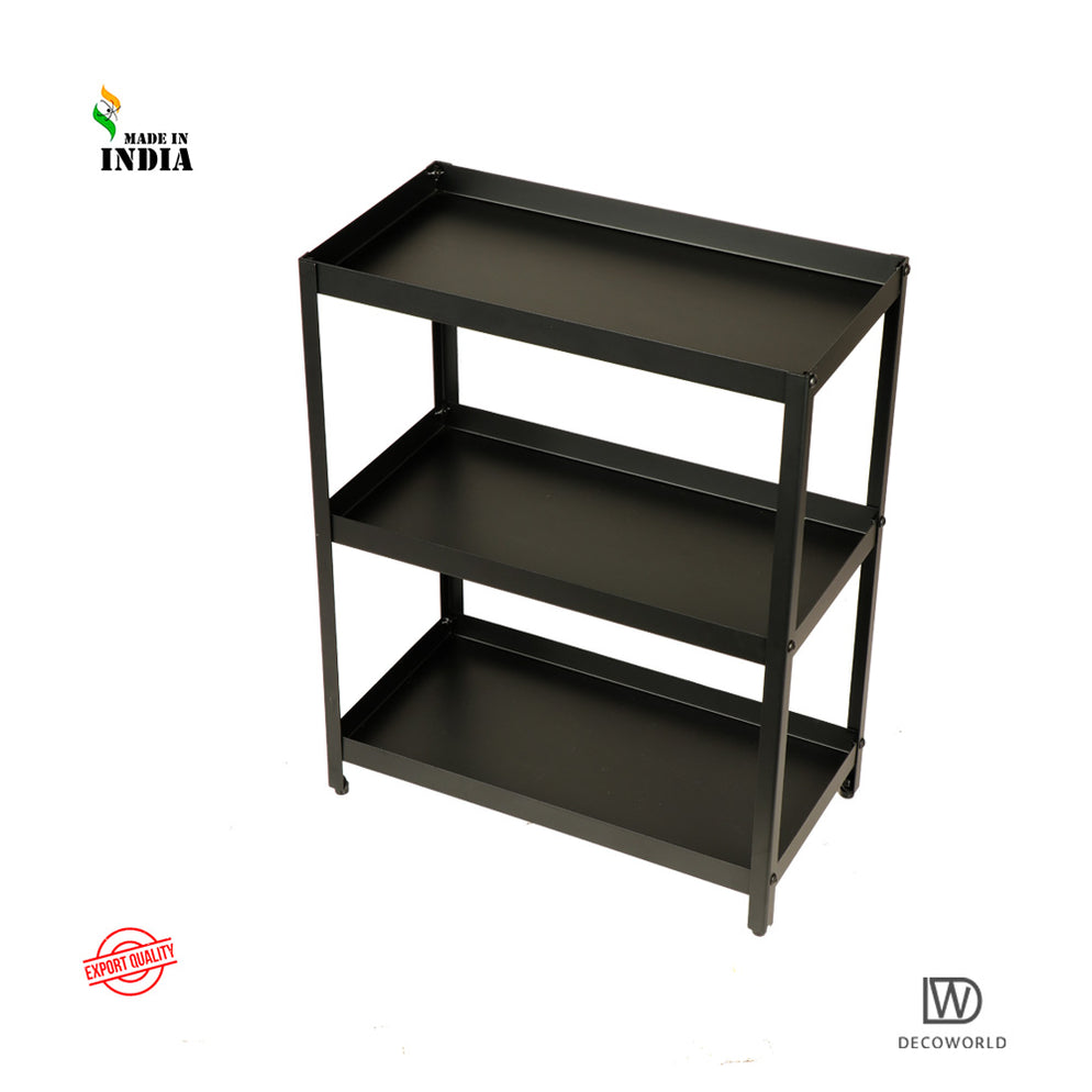 All Purpose Counter Rack 3 Tier Multipurpose Countertop Organizer Rack (Black) — DECOWORLD