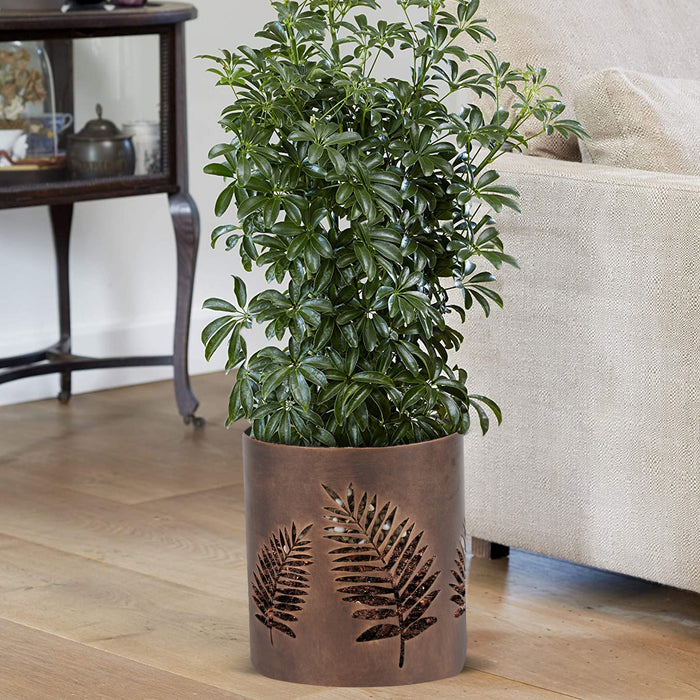 Small-Laser-Cut-Planter-with-Leaf-Design