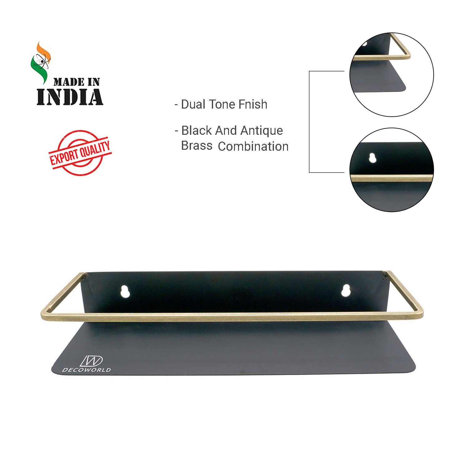 Bathroom Shelf - Black and Gold