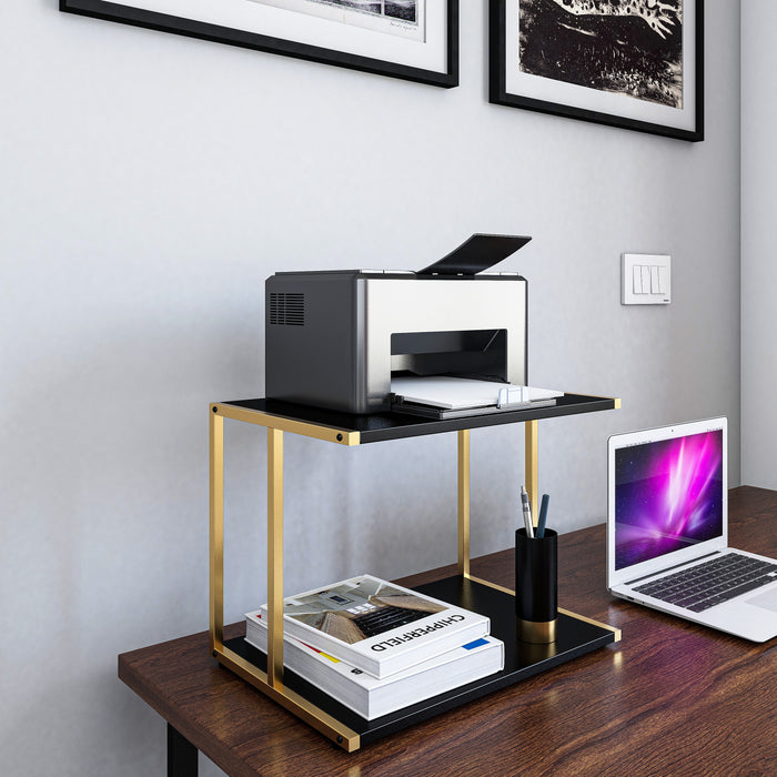 Printer-Stand-in-Gold-&-Black color