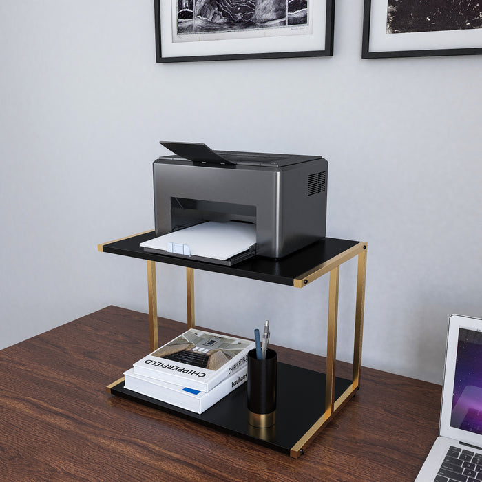 Printer-Stand-in-Gold-&-Black color