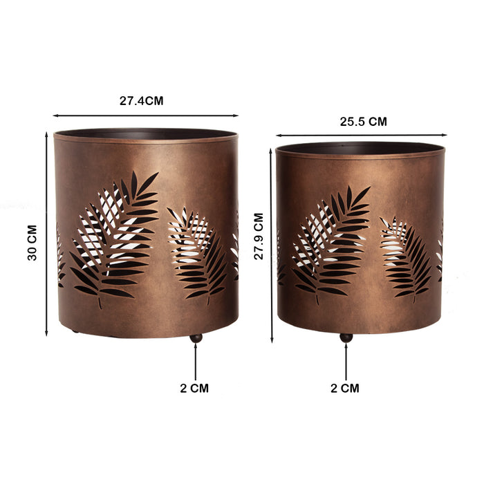 Laser Cut Planter - Leaf Design ( Set Of 2 )