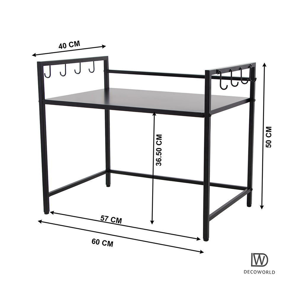 Metal Microwave Stand - Single Platform (Black)