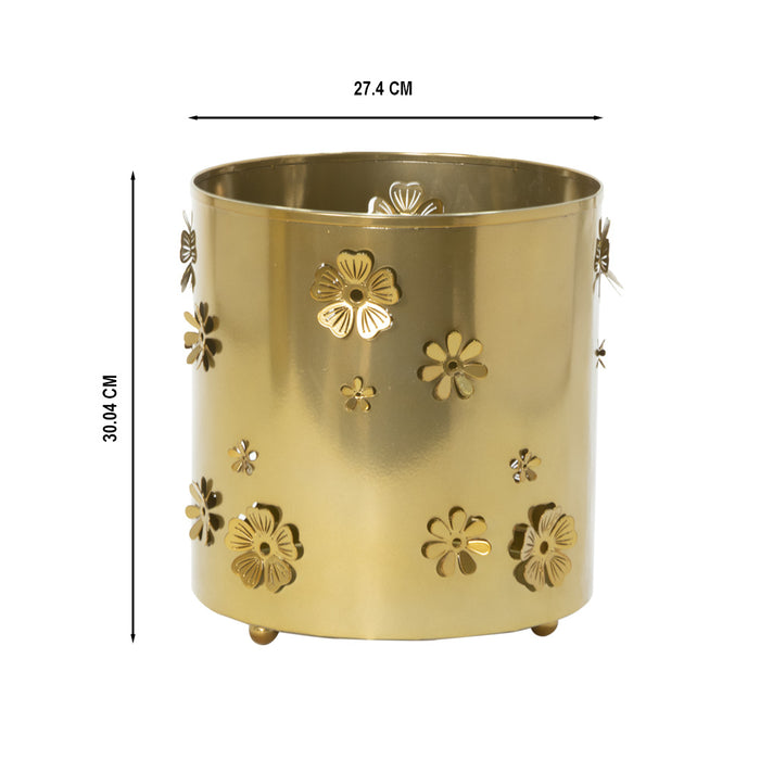 3D-Planter-Floral-Design-With-Brass-Finish