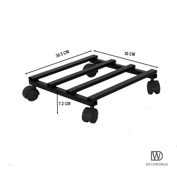 Planter Stand with Wheels  ( Set of 1)