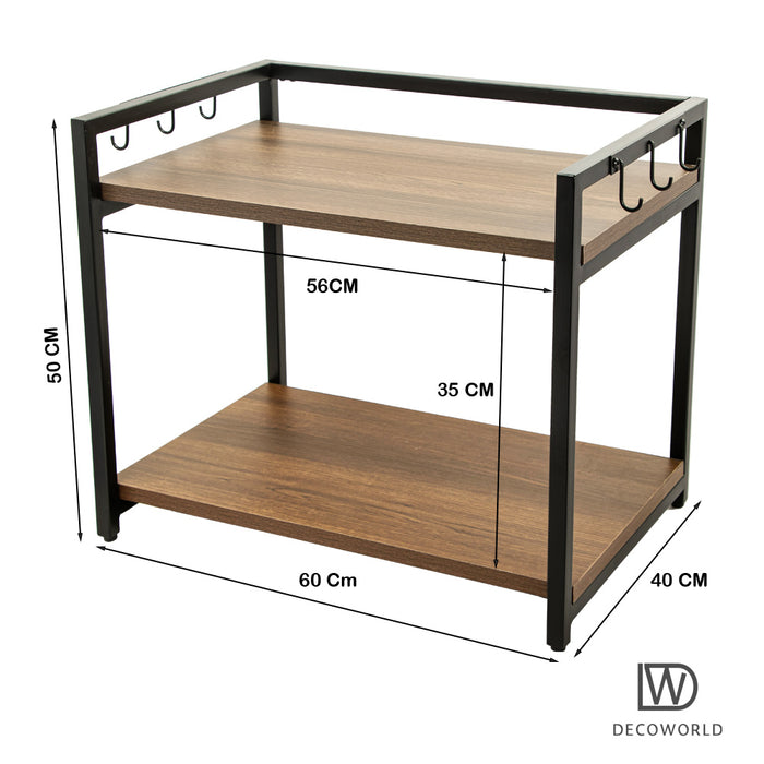 Microwave Stand - Double Platform (Black)