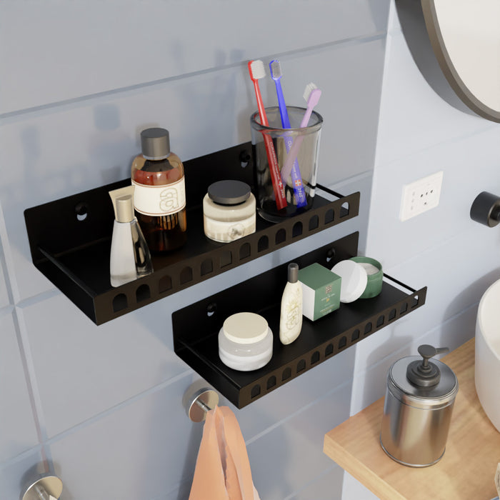 Bathroom Shelf Arch - Black