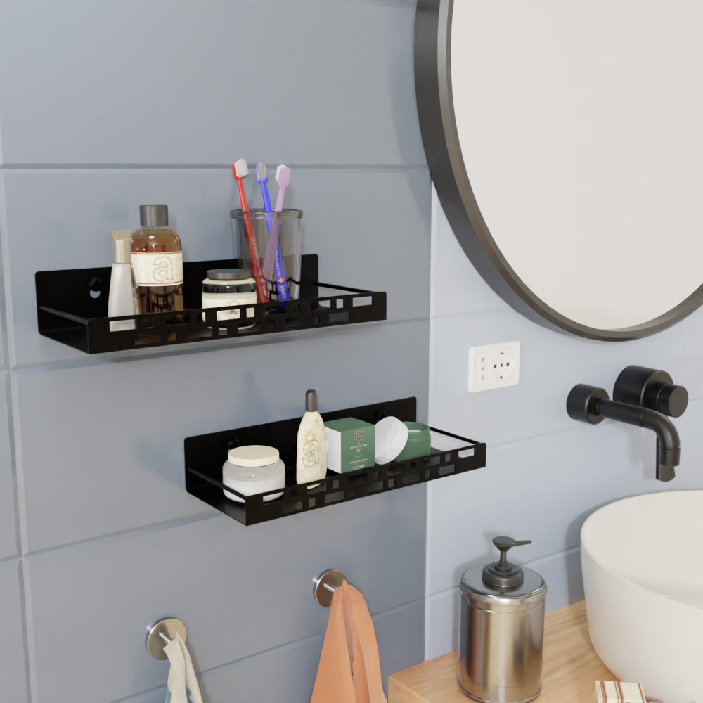 Bathroom Shelf Rectangular - Black