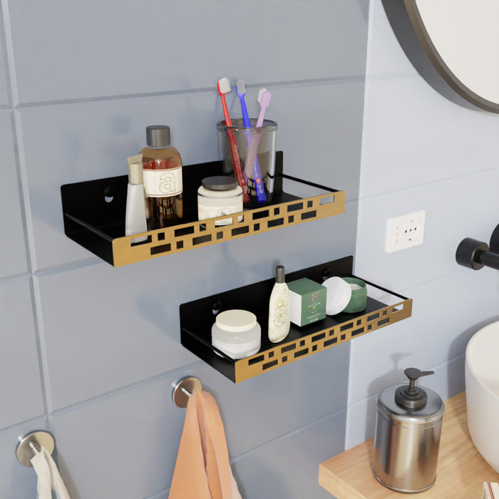 Bathroom Shelf Rectangular - Gold