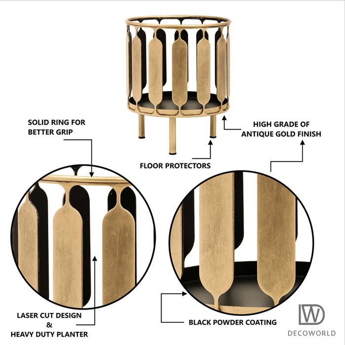 Laser Cut Brass Planter ( Set of 2 )