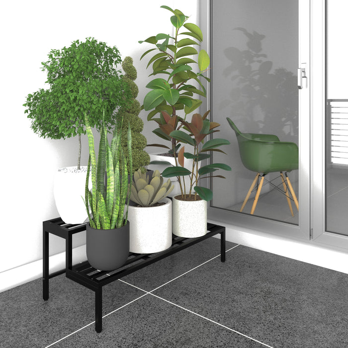 2 Tier Plant Stand || Black (Large)