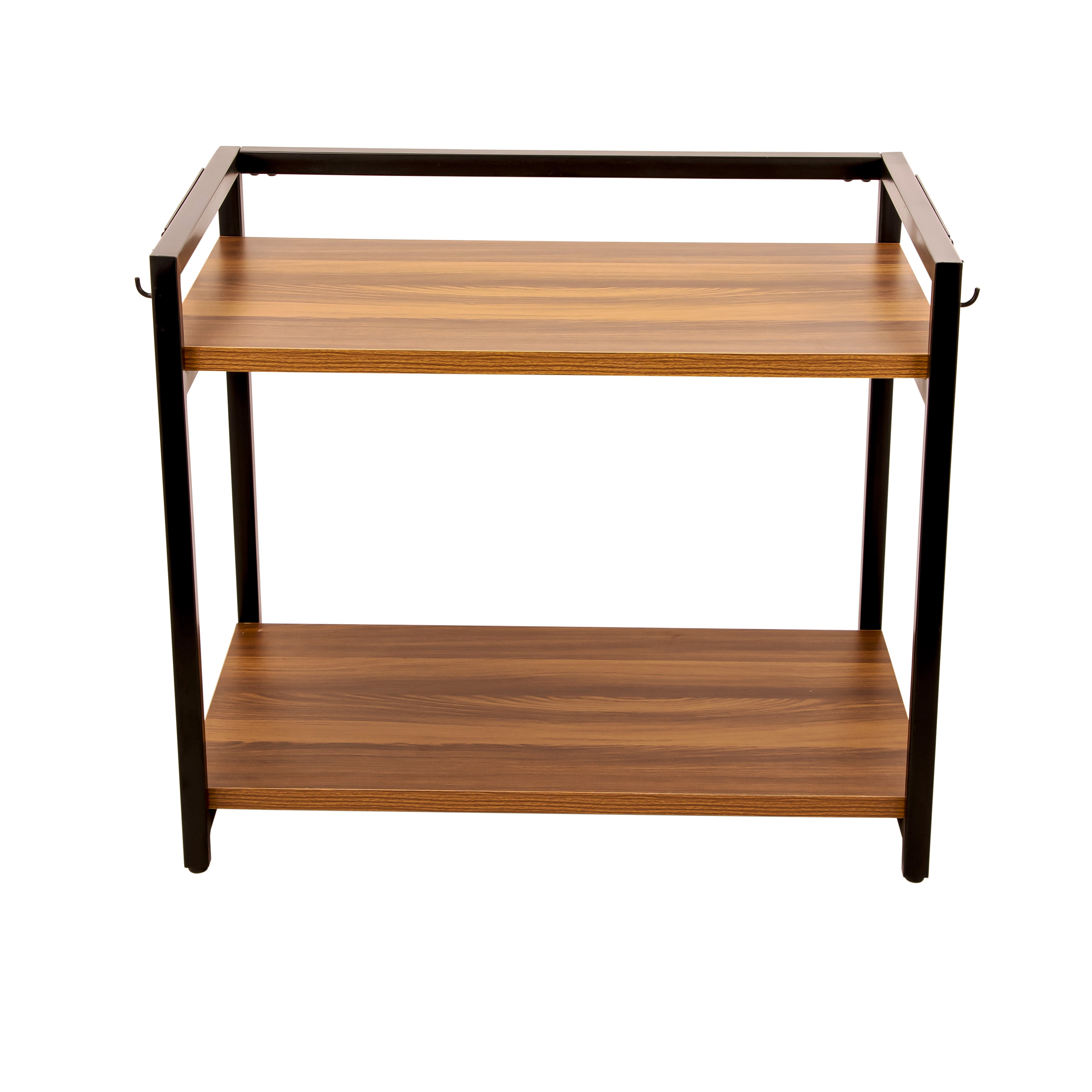 Microwave Stand - Double Platform  (Black with Honey Brown)