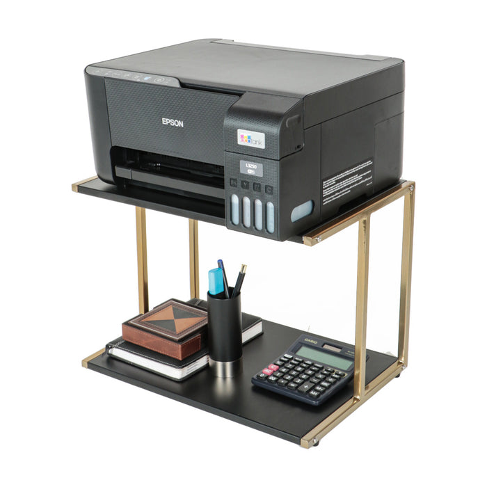 Printer-Stand-in-Gold-&-Black color