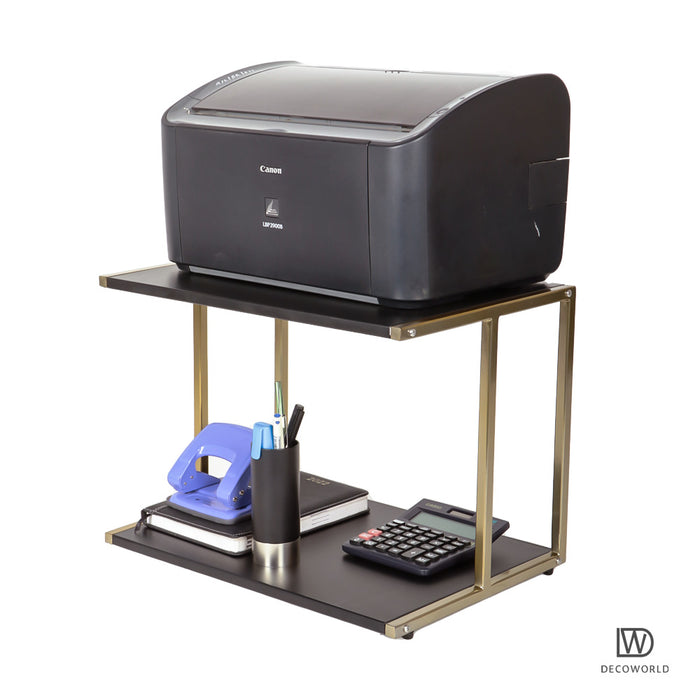 Printer-Stand-in-Gold-&-Black color