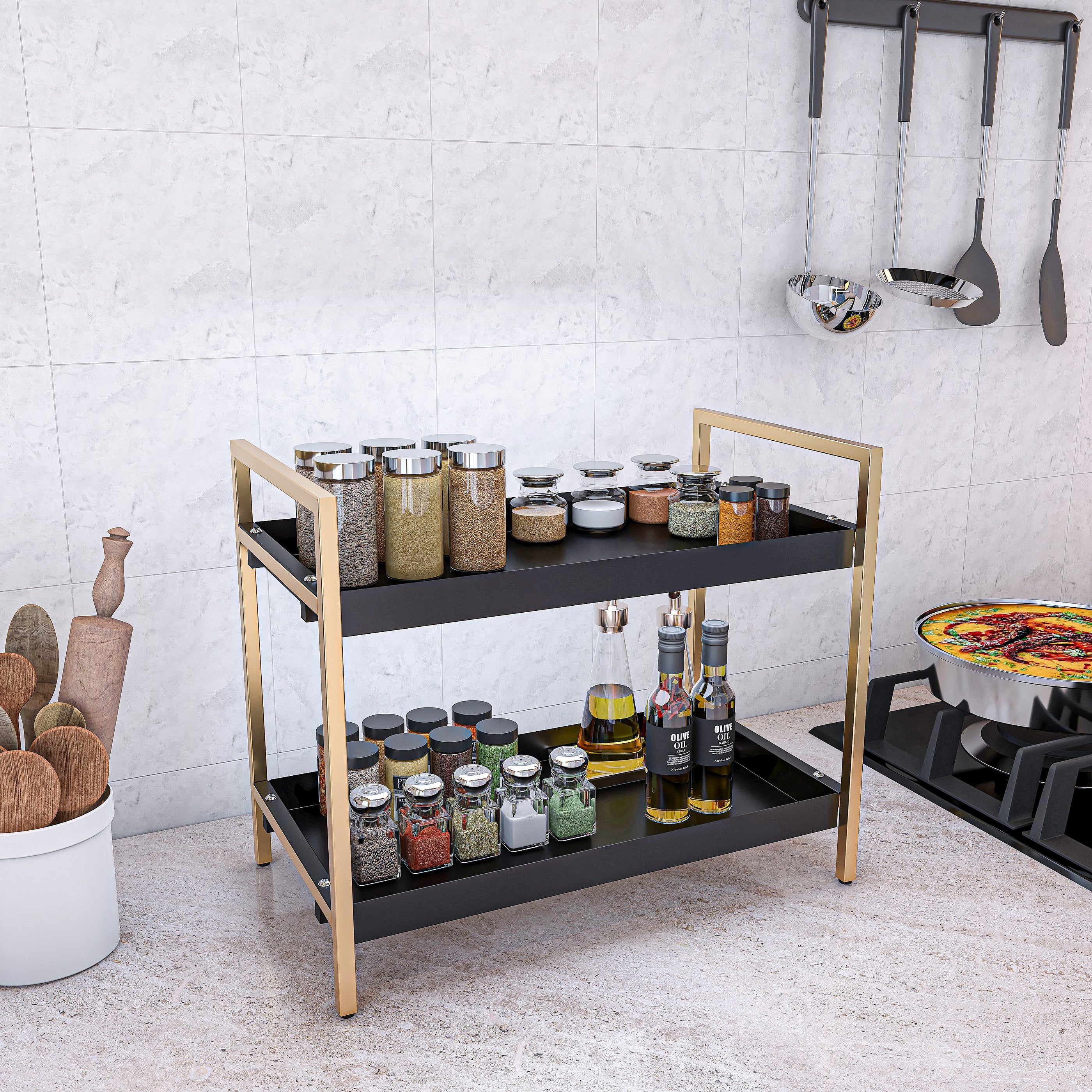 2-Tier Multipurpose Stylish Kitchen Countertop Organizer | Decoworld ...