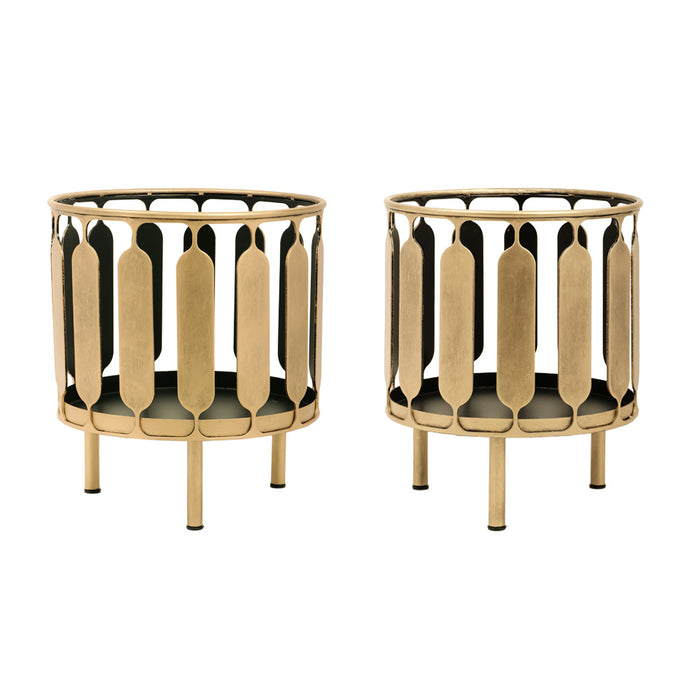 Laser Cut Brass Planter ( Set of 2 )