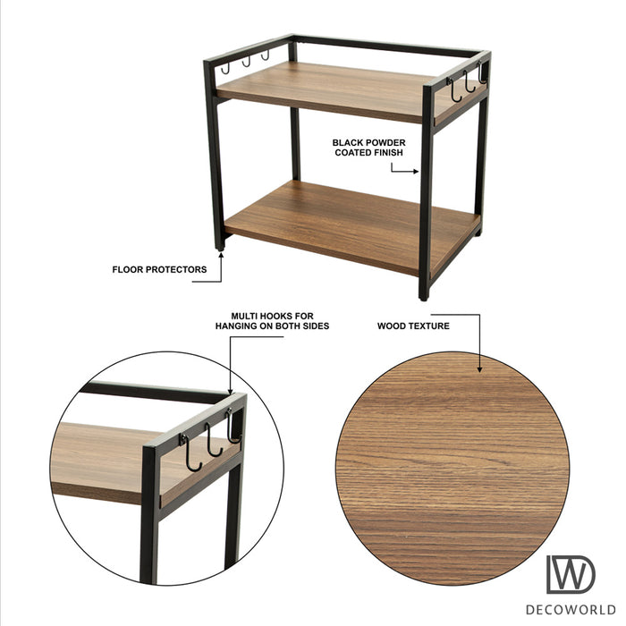 Microwave Stand - Double Platform (Black)